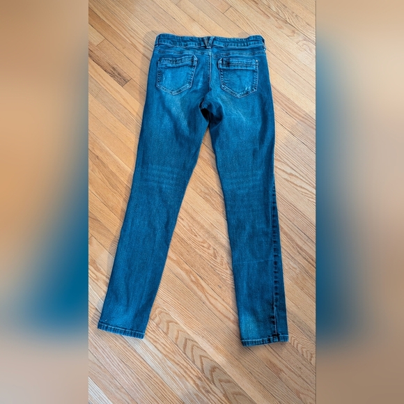 Dynamite Blue Skinny Jeans with Subtle Distressing - Picture 4 of 5